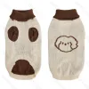 Animal pattern high-neck sweater M-30cm Green&Blue Pink&Brown Apricot&Brown