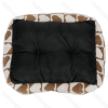 Printed fleece heart jacquard square bed three-piece set L50*W38*H18cm L60*W48*H20cm L70*W58*H21cm Coffee white