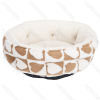 Printed fleece heart jacquard round bed 3-piece set D45cm D55cm D65cm Coffee white