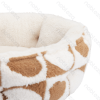 Printed fleece heart jacquard round bed 3-piece set D45cm D55cm D65cm Coffee white
