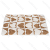 Heart jacquard flannel mat L55*W40cm Coffee white
