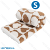 Heart jacquard flannel double-sided blanket L80*W80cm Coffee white