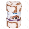 Heart jacquard flannel double-sided blanket L100*W80cm Coffee white
