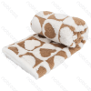 Heart jacquard flannel double-sided blanket L100*W80cm Coffee white