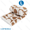 Heart jacquard flannel double-sided blanket L120*W100cm Coffee white