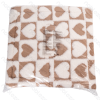Printed fleece heart jacquard pet house S L42*W39*H33CM Coffee white