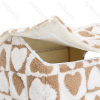 Printed fleece heart jacquard pet house M L48*W45*H39CM Coffee white