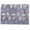 Dinosaur jacquard flannel mat L70*W55cm Grey