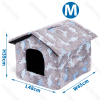 Printed fleece dinosaur jacquard pet house M L48*W45*H39CM Grey