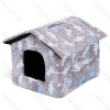 Printed fleece dinosaur jacquard pet house M L48*W45*H39CM Grey
