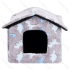 Printed fleece dinosaur jacquard pet house L L53*W50*H43CM Grey