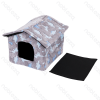 Printed fleece dinosaur jacquard pet house L L53*W50*H43CM Grey