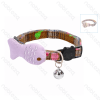 Cicada fish cat collar W1.0*L25-34cm Grey&Pink Brown&Purple