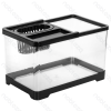 Plastic fish tank Square Small L30*W19*H18.5CM Transparent&Black