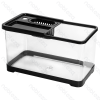 Plastic fish tank Square Middle size L37.5*W20.5*H21CM Transparent&Black