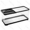 Plastic fish tank Square Large L47.5*W20.5*H21CM Transparent&Black