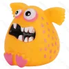 Squeaky rubber toy Big mouth monster L8.7*W7.2*H7.5CM Orange