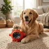 Squeaky rubber toy Four-eyed monster L10*W6.5*H8.7CM Red