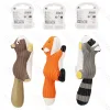 Squeaky rubber toy Raccoon Squirrel Fox L21.5*W10*H6CM Grey Brown Orange
