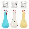 Squeaky rubber toy Spotted chicken L8*W8*H19CM White Blue Yellow