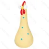 Squeaky rubber toy Spotted chicken L8*W8*H19CM White Blue Yellow
