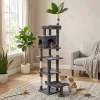 Nobleza Cat tree L77*W40*H190cm (Leaf not included) Leaf 32cm Dark grey