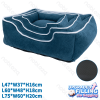 3-piece set of square polyester pet bed L47*W37*H16cm L60*W48*H18cm L75*W60*H20cm Blue