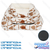 Printed fleece heart jacquard square bed three-piece set L50*W38*H18cm L60*W48*H20cm L70*W58*H21cm Coffee white