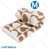 Heart jacquard flannel double-sided blanket L100*W80cm Coffee white