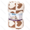 Heart jacquard flannel double-sided blanket L120*W100cm Coffee white
