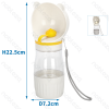 Water and food cup With carrying rope Food capacity 180ml Water capacity 236ml D7.2*H22.5cm White Grey