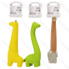 Squeaky rubber toy Dinosaur Giraffe Elephant L10.5*W5.5*H21.8CM Green Yellow Grey