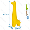 Squeaky rubber toy Dinosaur Giraffe Elephant L10.5*W5.5*H21.8CM Green Yellow Grey