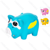 Squeaky rubber toy Glasses pig L11.7*W7*H7.2CM Blue Pink Yellow