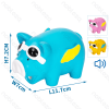 Squeaky rubber toy Glasses pig L11.7*W7*H7.2CM Blue Pink Yellow