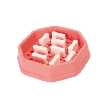 Regulowana miska wolnego jedzenia 490 ml 20x20x4,5 cm czerwona — zdjęcie 3