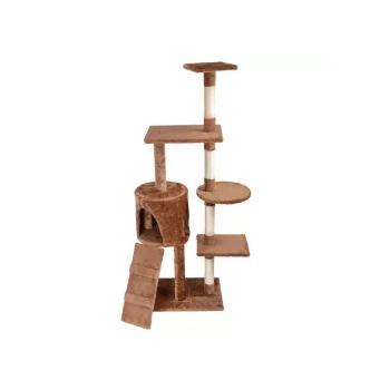 Drapak dla kota wielopoziomowy z myszką 77x47,5x137 cm brązowy — zdjęcie 2