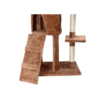 Drapak dla kota wielopoziomowy z myszką 77x47,5x137 cm brązowy — zdjęcie 5