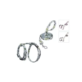 Zestaw szelek H dla kota z smyczą 1x25-45cm, 1x20-35cm, smycz 1x110cm zielony, pomarańczowy, żółty — zdjęcie 2
