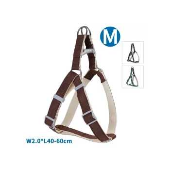 Szelki lniano-konopne M 2x40-60 cm czarne zielone brązowe — zdjęcie 2