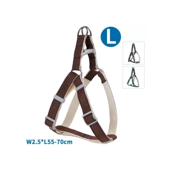 Szelki z lnu i konopi L W2,5 x 55-70 cm czarne, zielone, brązowe — zdjęcie 2