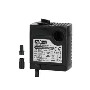 Pompa wodna 3W 280 l/h czarna 5,4x4,3x3 cm — zdjęcie 2