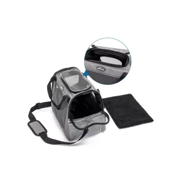 Torba podróżna dla zwierząt 52x25x35 cm szara — zdjęcie 3