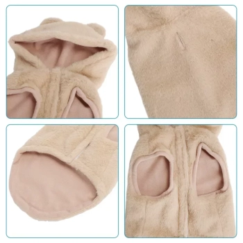 Nobleza Kamizelka z kapturem 3D z uszami L-35cm Różowy Szary Khaki