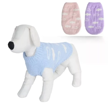 Sweter z półpluszowym kołnierzem typu cloud M-30cm Fioletowy Różowy Niebieski