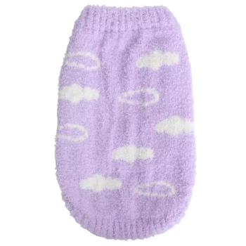 Sweter z półpluszowym kołnierzem typu cloud M-30cm Fioletowy Różowy Niebieski