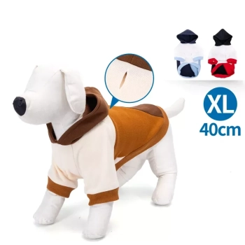 Color-block hooded sweatshirt XL-40cm Blue Red Brown