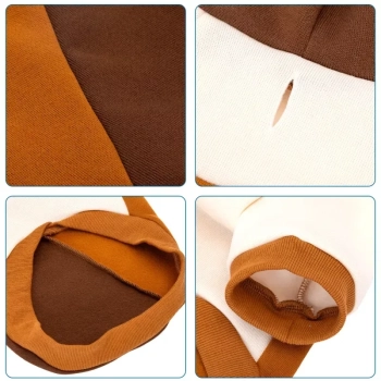 Nobleza Bluza z kapturem w bloki kolorów XL-40cm Niebieski Czerwony Brązowy