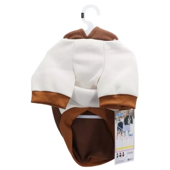 Nobleza Bluza z kapturem w bloki kolorów XL-40cm Niebieski Czerwony Brązowy