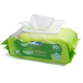 Chusteczki higieniczne Aloe 80 szt. do sierści zwierząt Nobleza